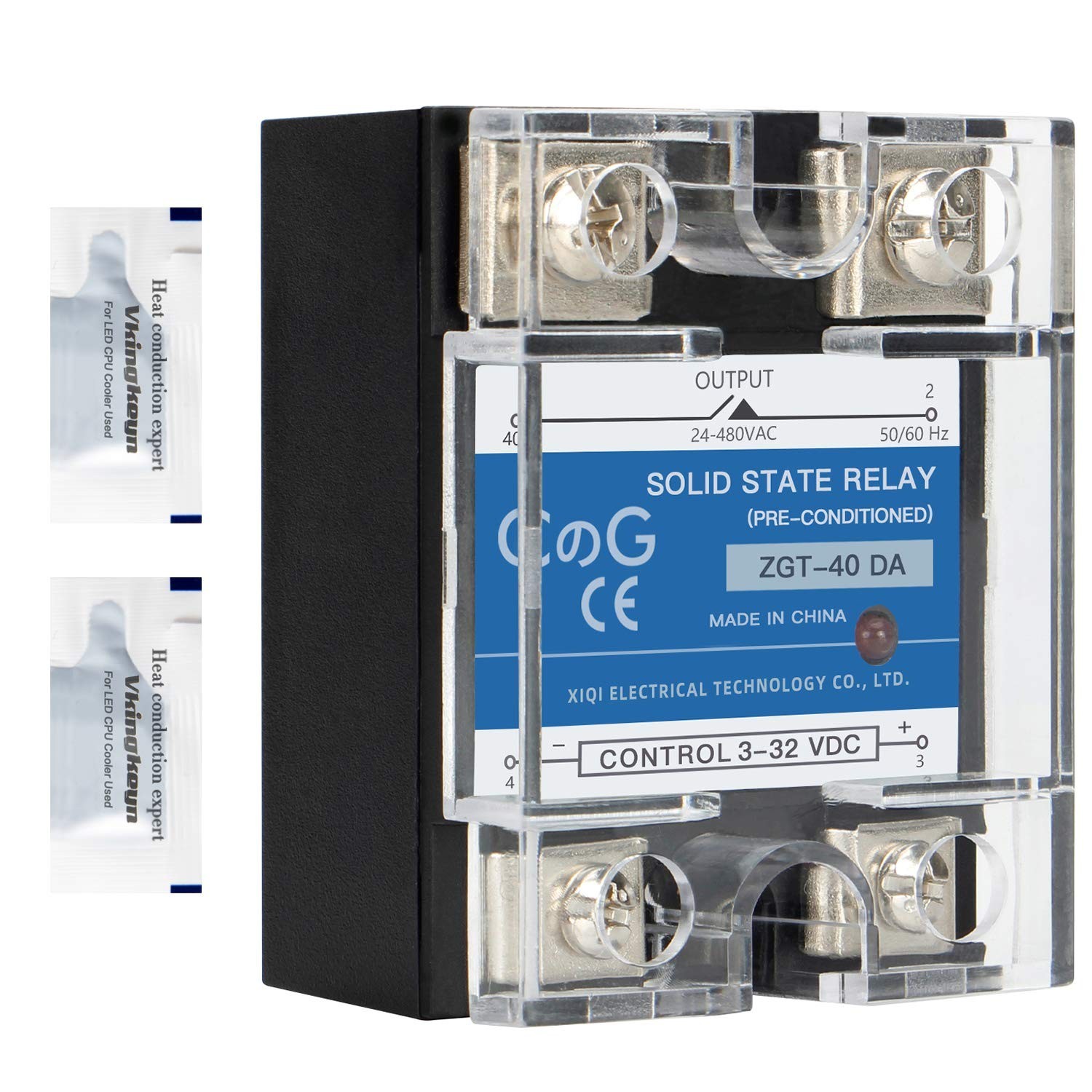 Solid State Relay SSR-40DA DC to AC 40A Din Rail Mount Switch No Spark