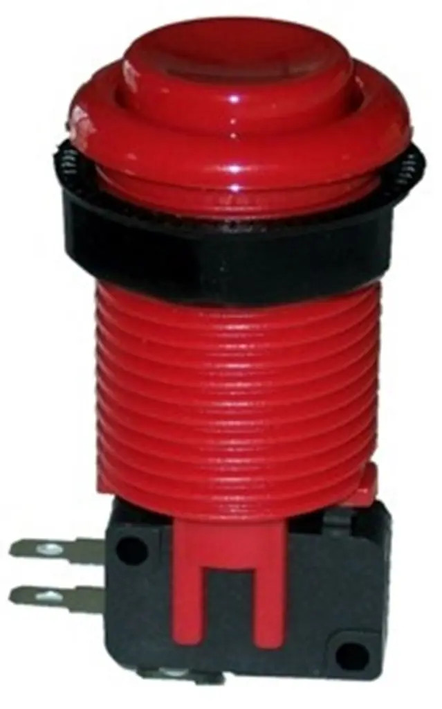 Red Long Length Arcade Game Push Button w/ microswitch Also for Mame and Jamma