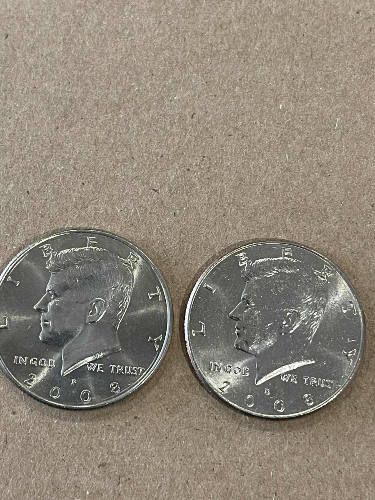 2008 P&D KENNEDY HALF DOLLAR -TWO COIN SET-NICE RIM- FREE SHIPPING