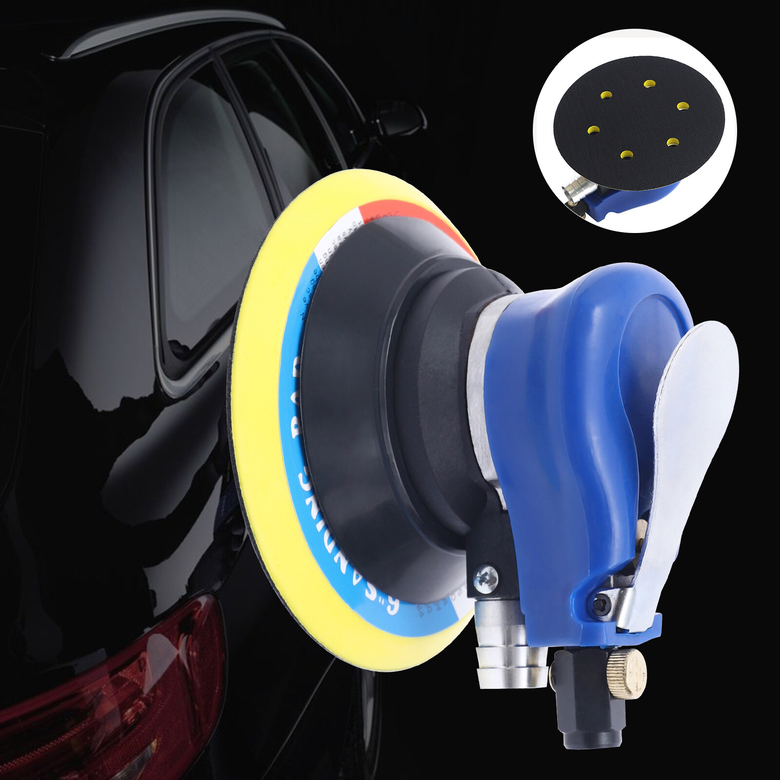 6'' Air Body Random Orbital Palm Sander DA Buffing Sanding 10000 rpm Auto Tool