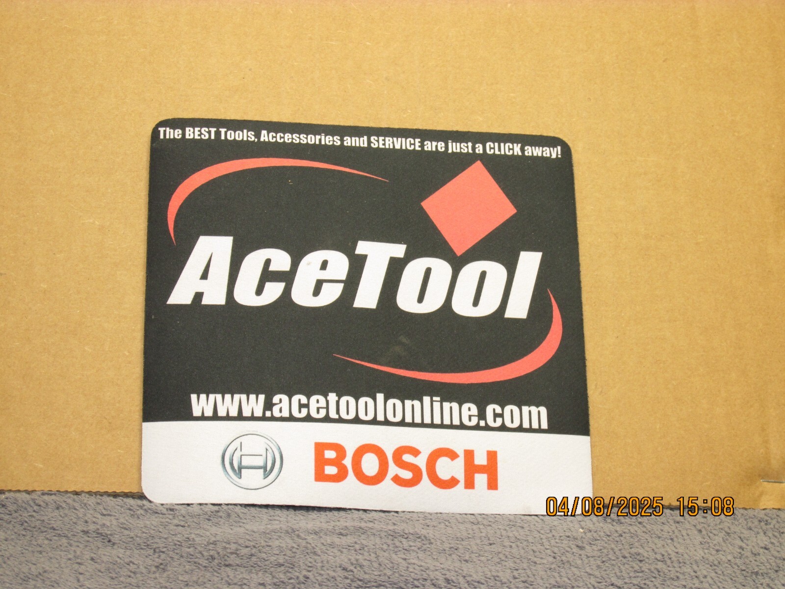 The listing is:(1)AceTool/Bosch 7.5" x 7.5" Promo Mouse Pad