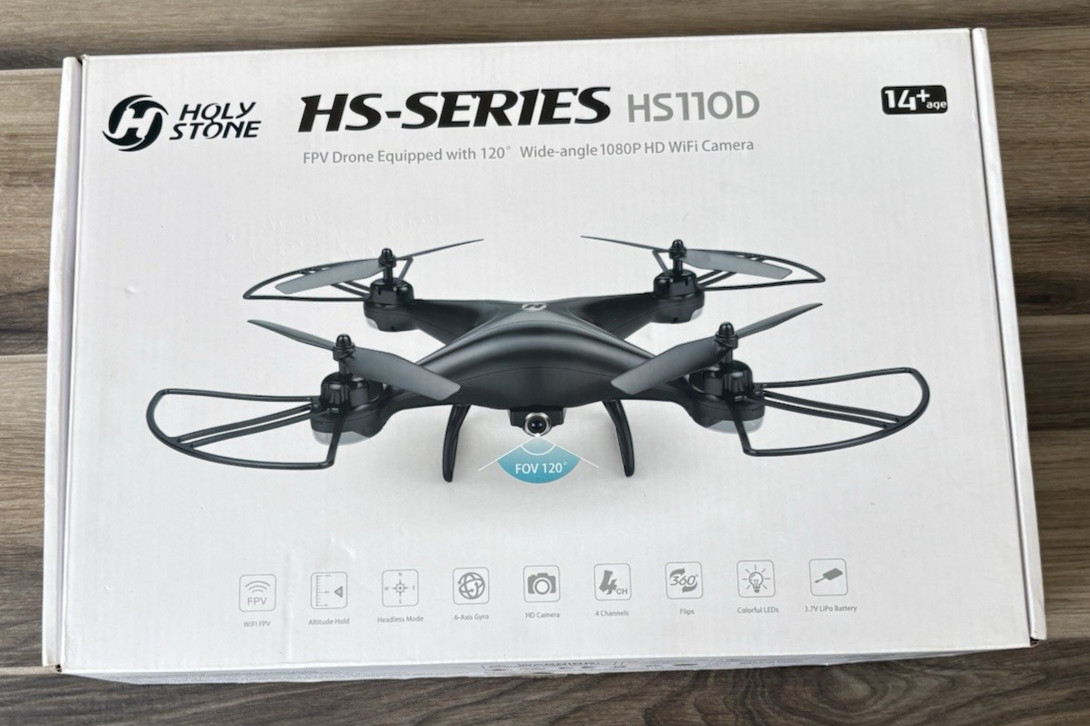 Holy Stone Black HS100 Drone 120° WA 1080P HD WiFi Camera w/ All Accessories
