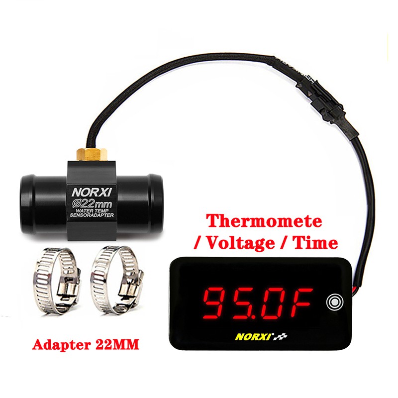 Motorcycle car etc.temperature Thermomete Voltage Time LED Display 3 in 1 Meter