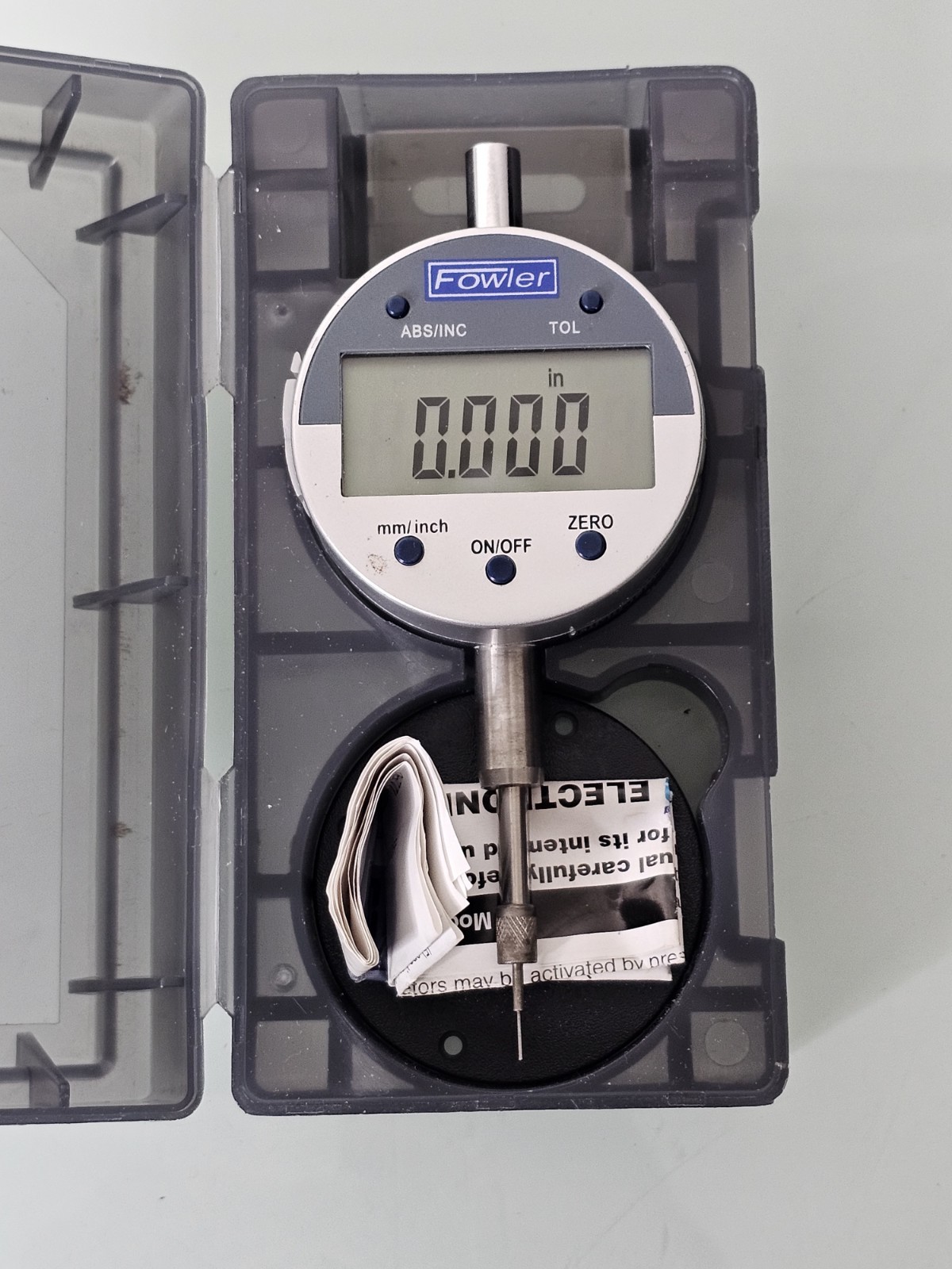 Fowler Digital Indicator Measuring Range: 0~12.7mm/0.5", 25.4mm/1.0"
