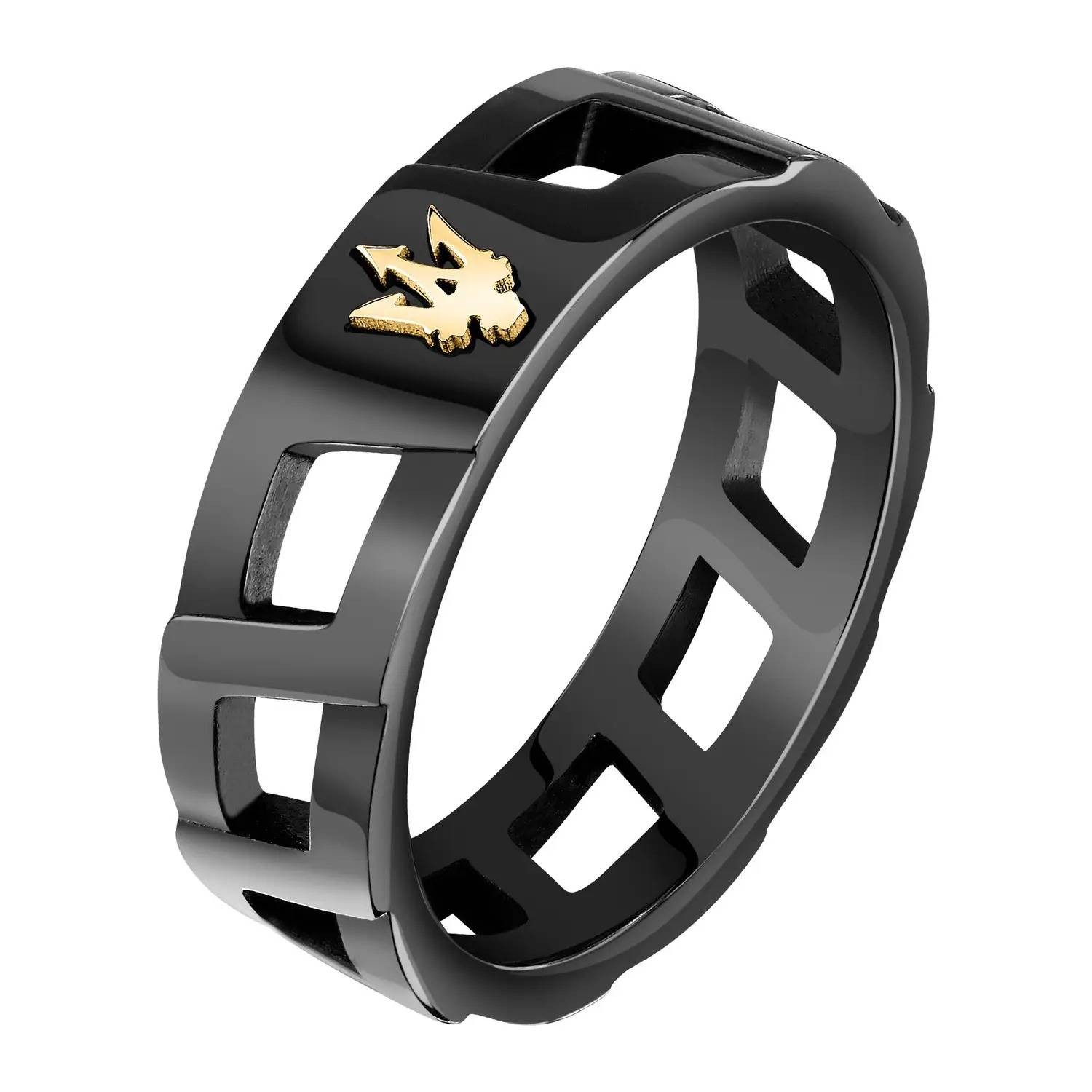 Maserati Jewels JM334AVD51 Black Steel Gold Ring Men's 19 21 25