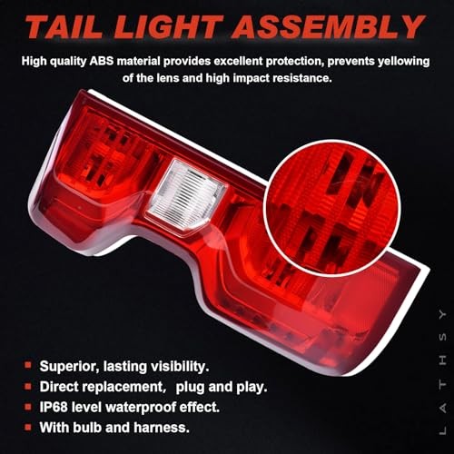 Halogen Tail Light Compatible with 2019-2024 Left Driver Side Halogen Type