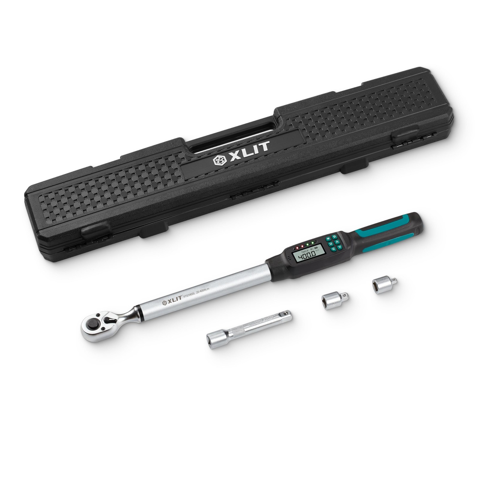 XLIT 1/2" Digital Torque Wrench Set 8.9-295 ft-lb 12-400 Nm ±2% Accuracy LED