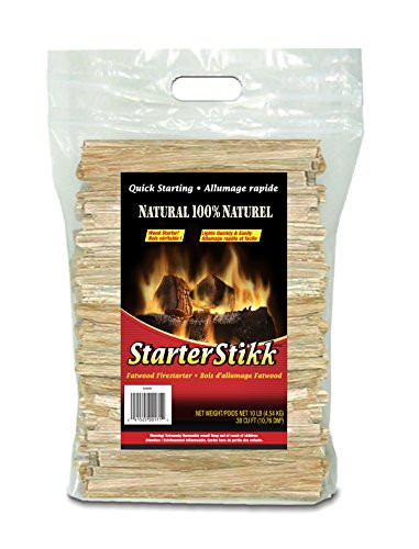 10 Pound Solid Fire Fuel All Natural Fatwood Starter Sticks for Easy Fires