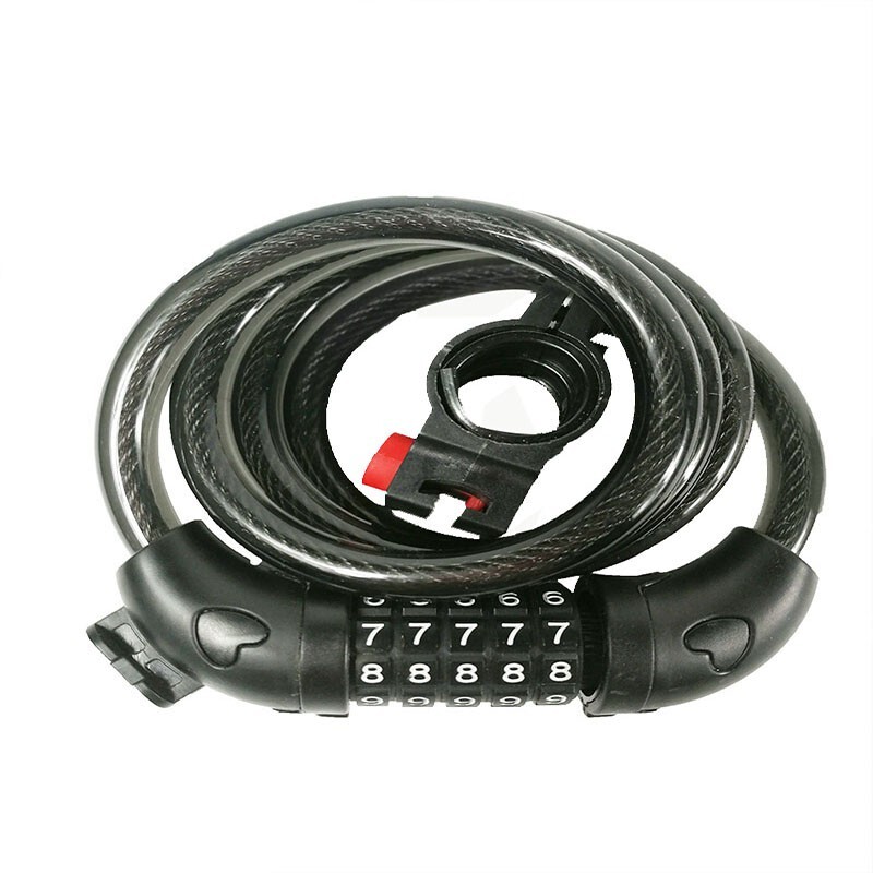 1 PC Black Bicycle Lock Cable Chain Lock 5 Digit Combination Password 40" Long
