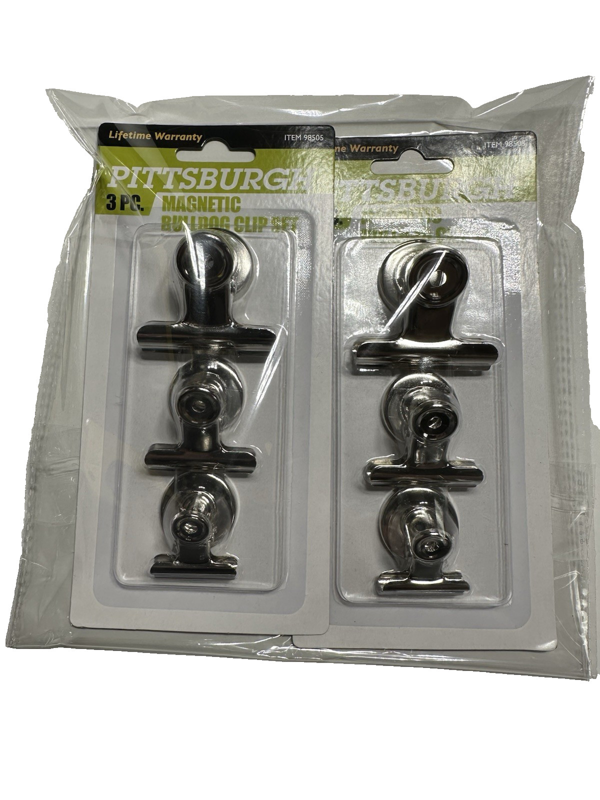 PITTSBURGH Magnetic Bulldog Clip Set, 2 Piece, Lifetime Warranty