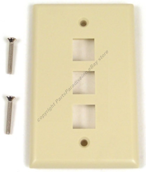 Lot10 Keystone Wall face Plate 3/Triple mount Hole/Jack/Port$SHdisc {IVORY/BEIGE