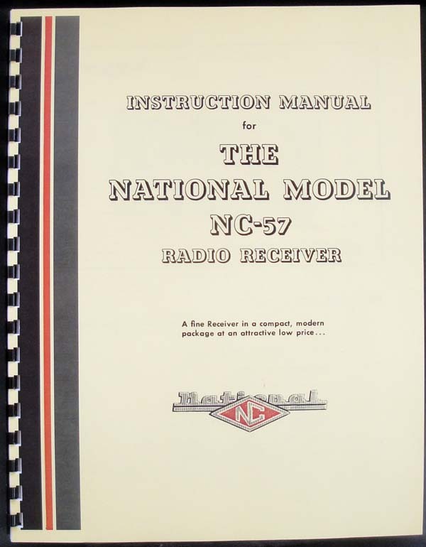 National NC-57 NC57 Radio Receiver Manual