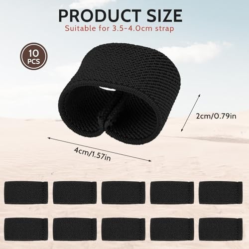 10 Pack Elastic Belt Keeper Strap, Nylon Canvas Web Belt Elastic Loop Keeper,...