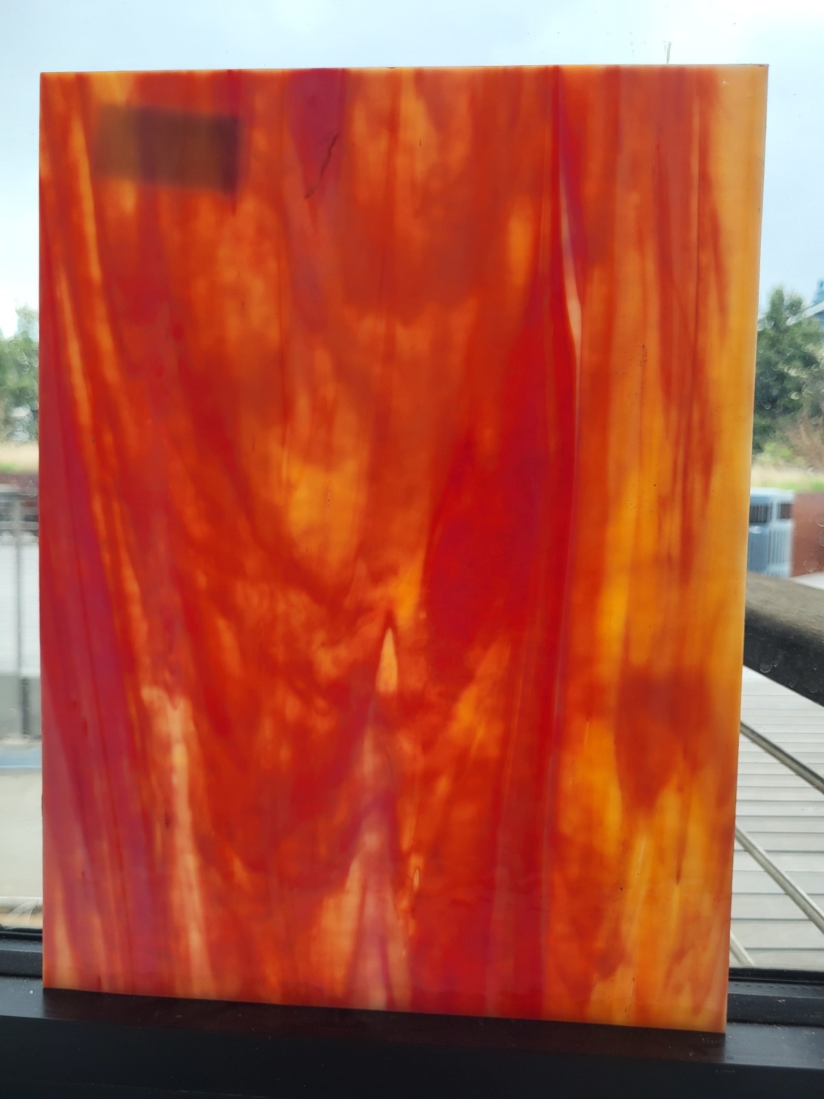 9x12"Orange/white Wissmach Granite Streaky Opaque