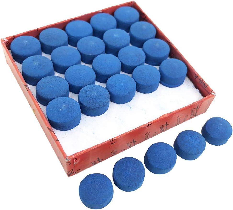 50 Pieces Pool Billiard Cue Tips, Pool Cue Tips Replacement Kit and Snooker-Blue