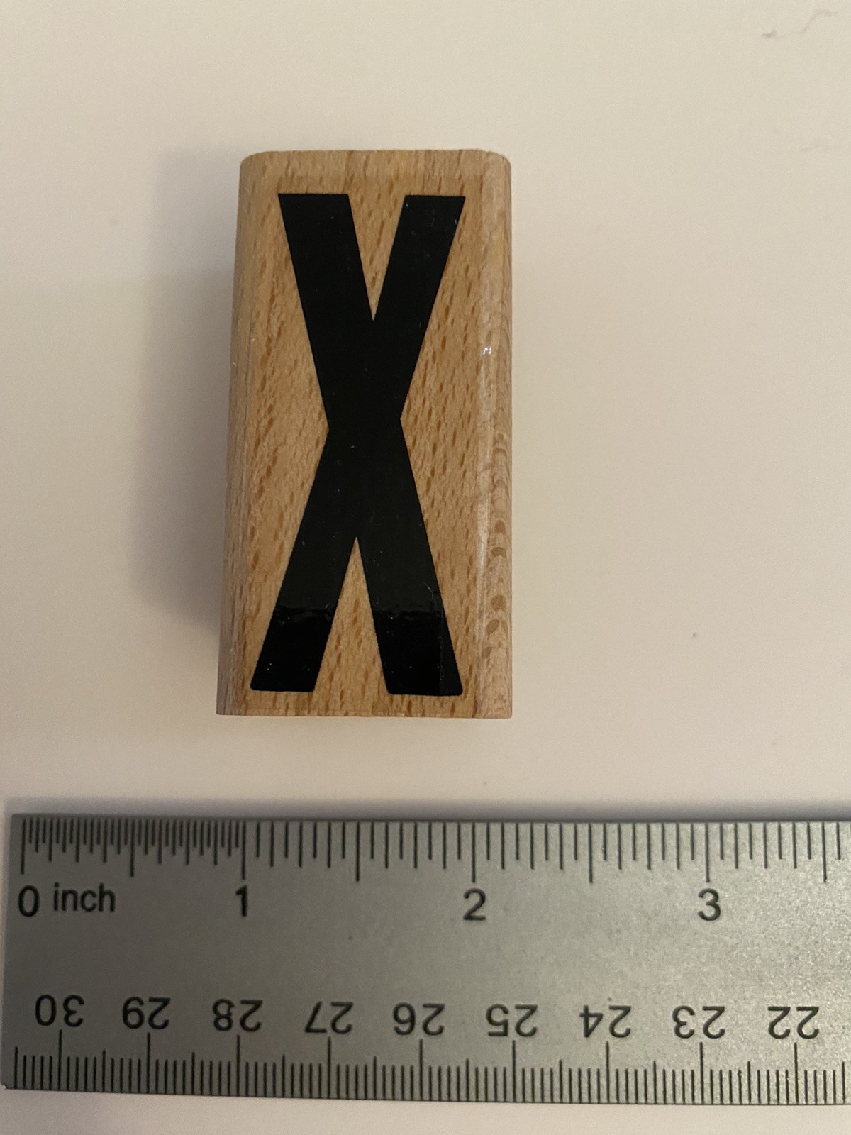 Letter X Wood Mounted Rubber Stamp EUC RS55