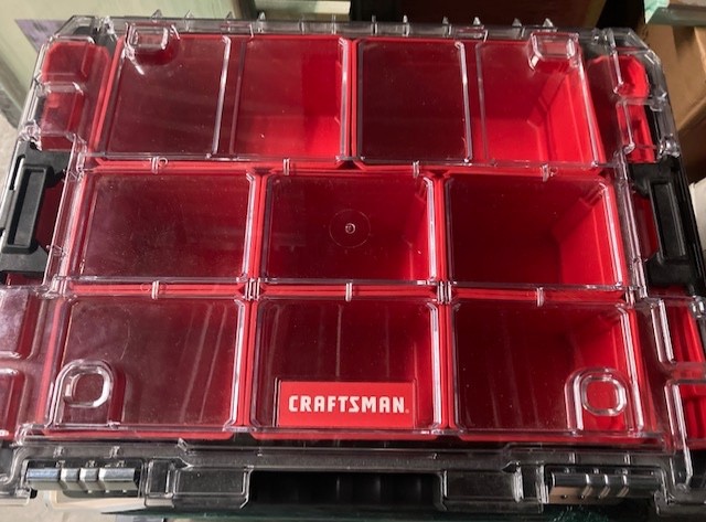 Craftsman XL Organizer Stackable Tool Compartment Box Red/Clear/Black