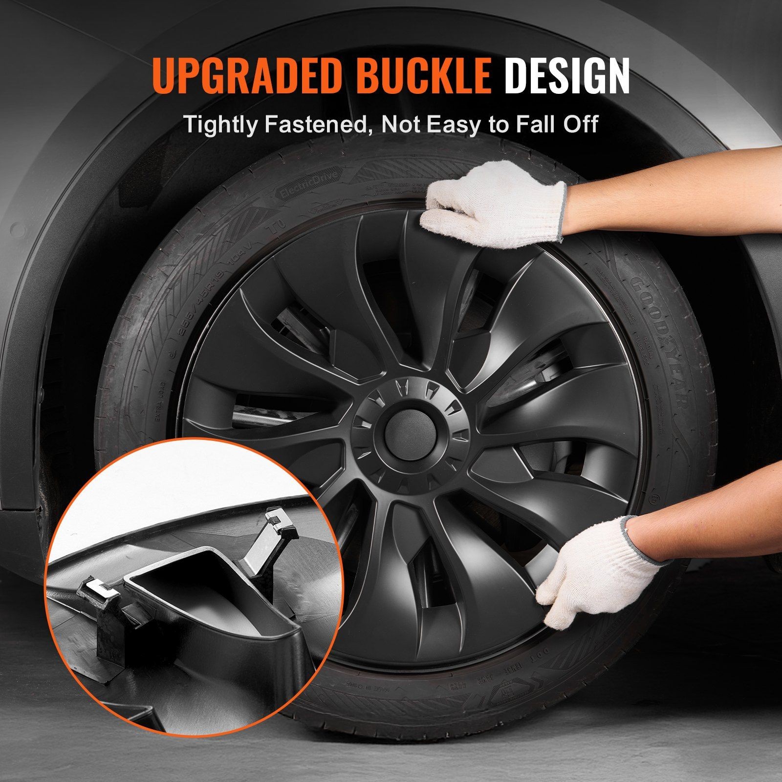All-Season 18in Wheel Cover for Tesla Model 3 2017-2023 with Open Valve