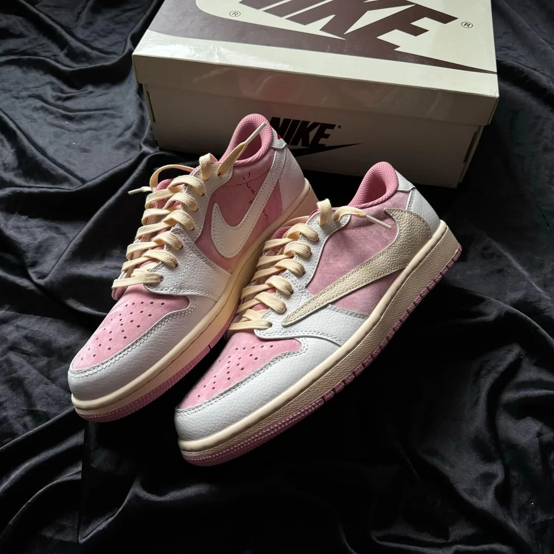 Travis Sc0tt x Jordan 1 Low OG “Shy Pink”DM7866-106 Men's Size US 7-12