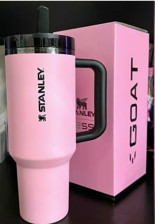 The Messi x Stanley Quencher ProTour Flip Straw Tumbler  40 OZ Goat PINK