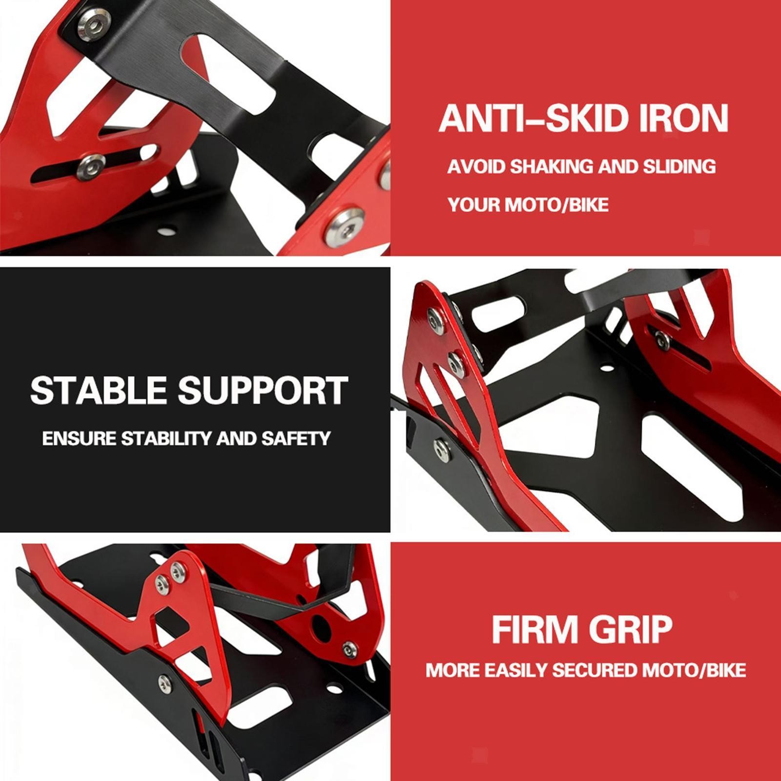 Motorcycle Wheel Chock Support Compact Universal Professional Portable Iron for