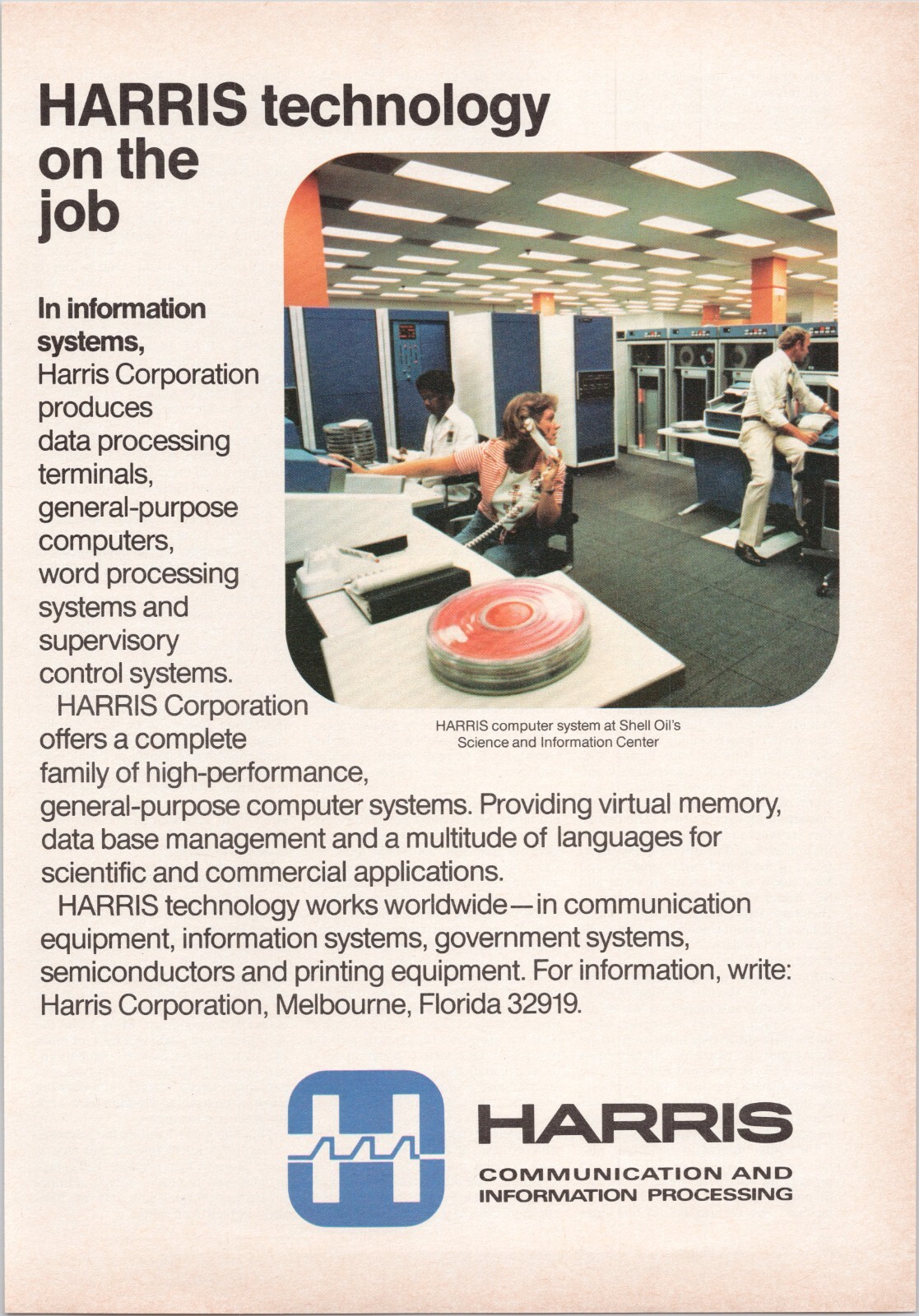 Harris Corporation Computer Data Processing Office Systems Print Ad 1980