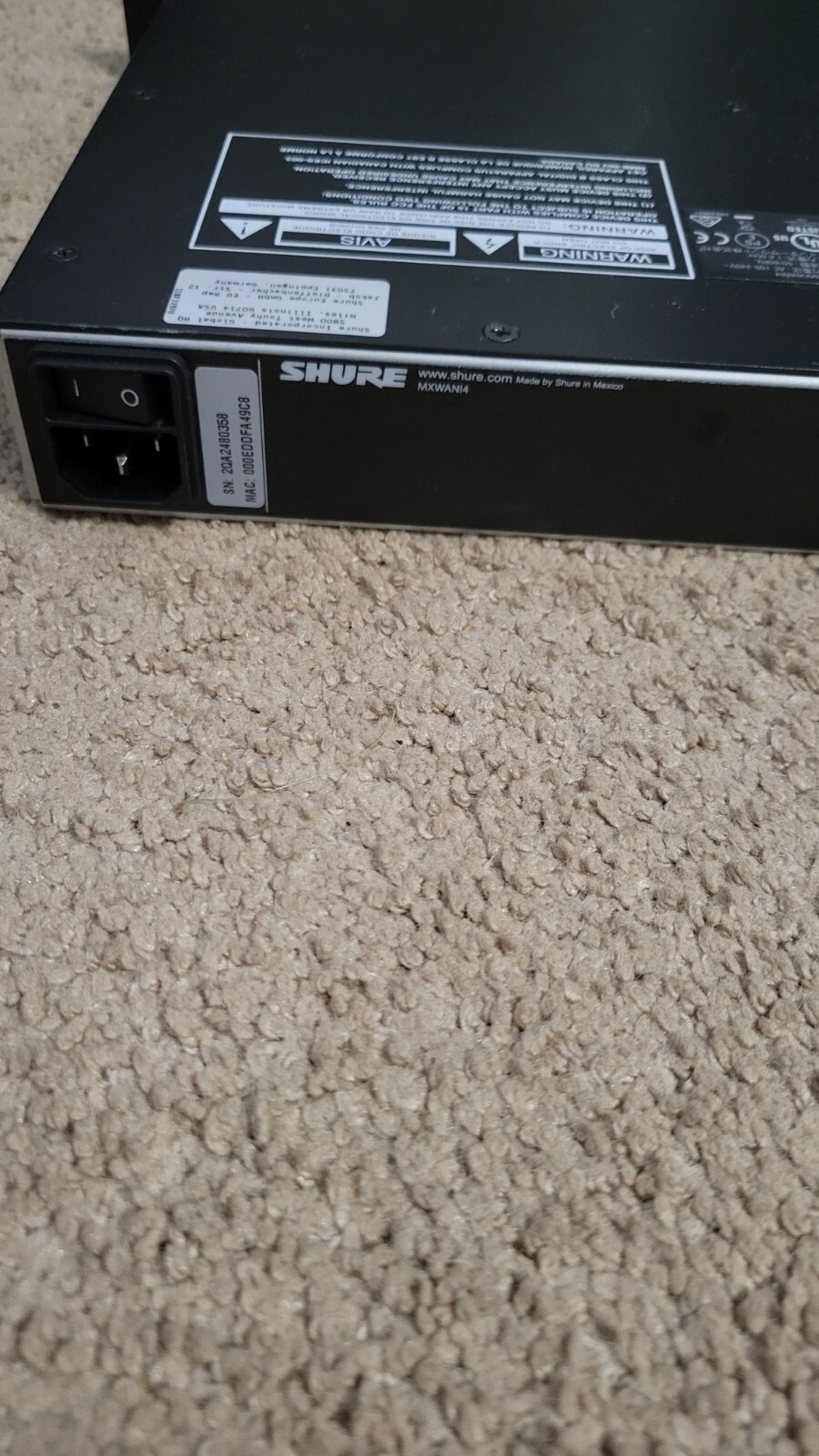 Shure MXWANI4 Audio Network Interface