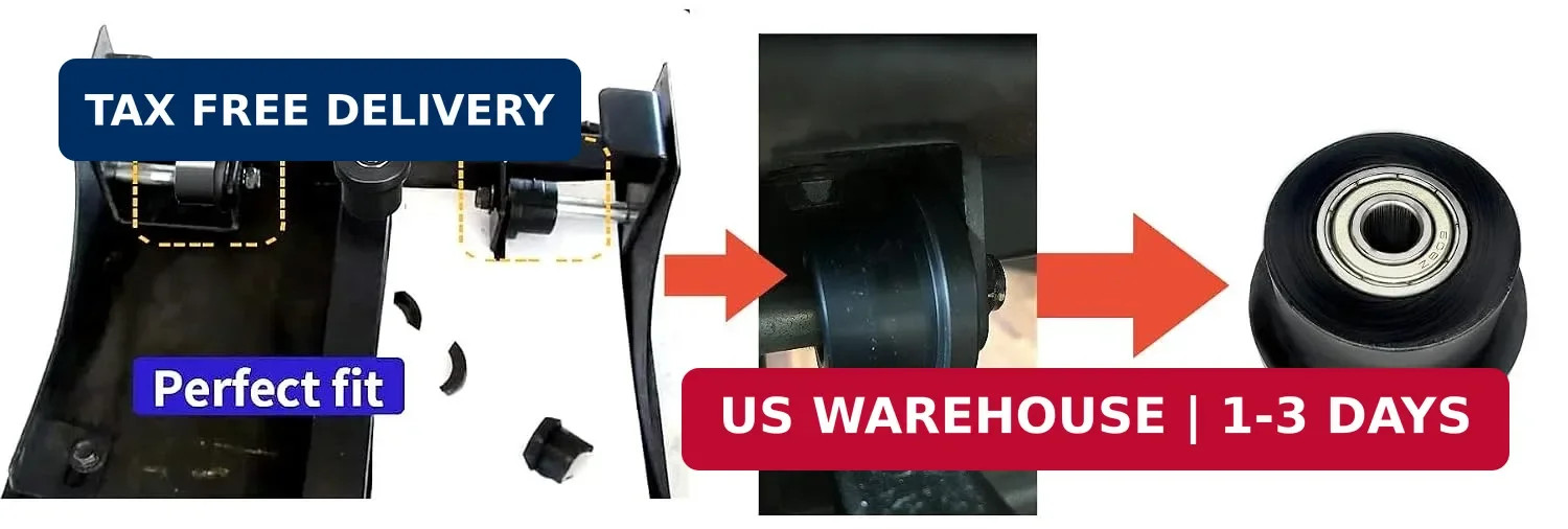 4-Pack Universal Gym Machine Roller Wheels - Heavy-Duty Black Plastic Rollers fo