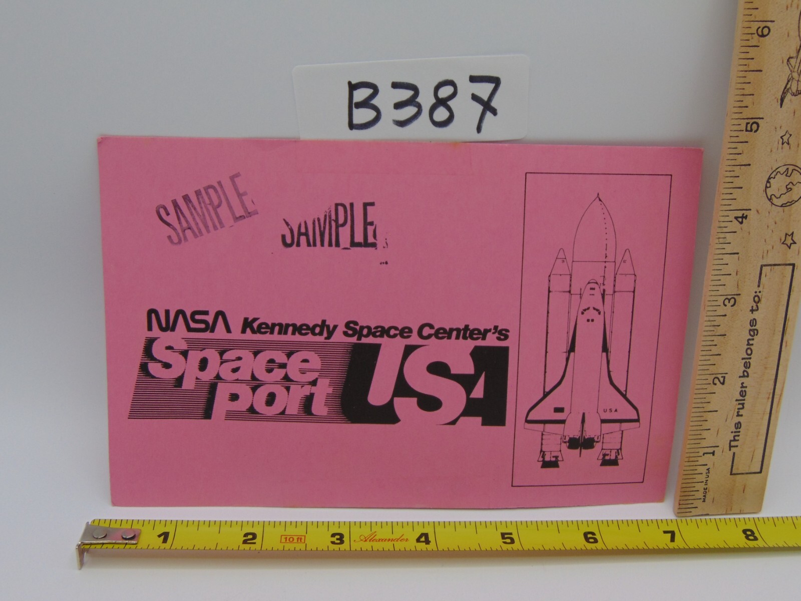 Vintage Nasa Space Program Shuttle Parking Pass Permit Space Port USA Vehicle