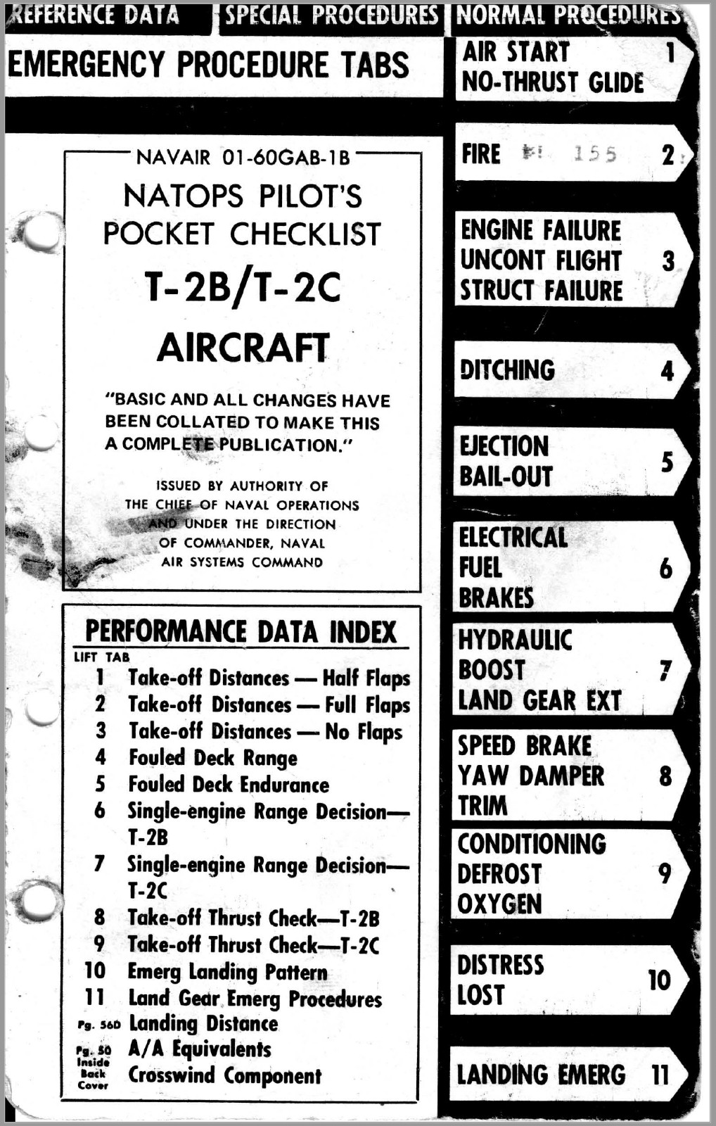 82 Page 1972 NAVAIR 01-60GAB-1B NATOPS T-2B T-2C Pilot's Pocket Checklist on CD