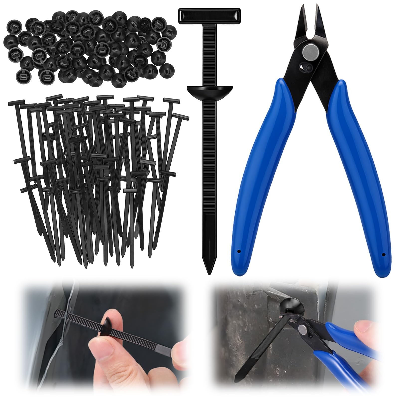 XANGNIER 100 Pcs Nylon Universal Cable Tie Buckle with Wire 100pcs