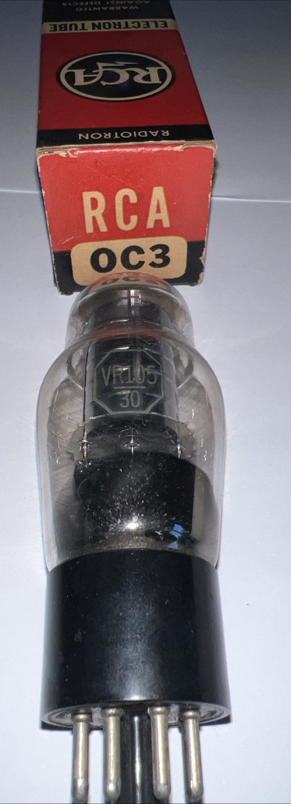 RCA OC3 Radio Vacuum Tubes In Original Box New Old Stock Tested on TV/7 Tester