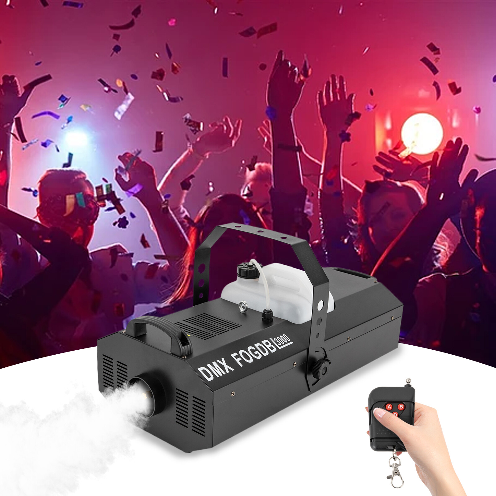 DMX Fog Machine Stage Fogger Smoke Machine DJ Fog Smoke Effects w/ Remote 3000W
