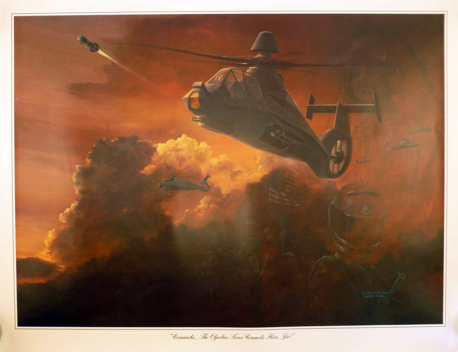 Comanche Helicopter War Time Poster 24” x 18 ½”