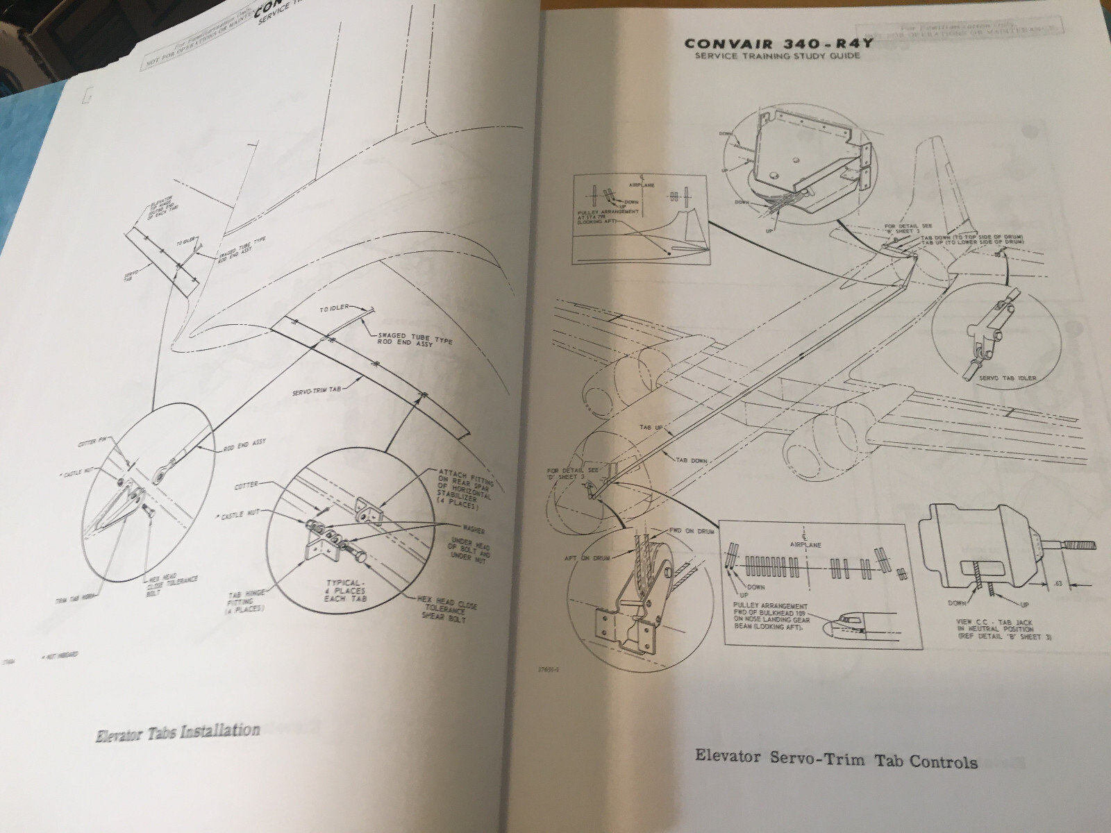 Convair 340-R4Y Service Training Study Guide Manual