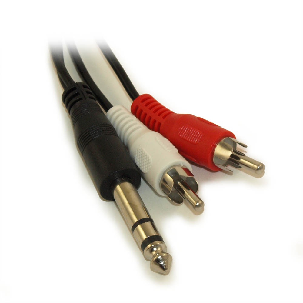 6ft 1/4inch (TRS) Stereo to 2 RCA Cable