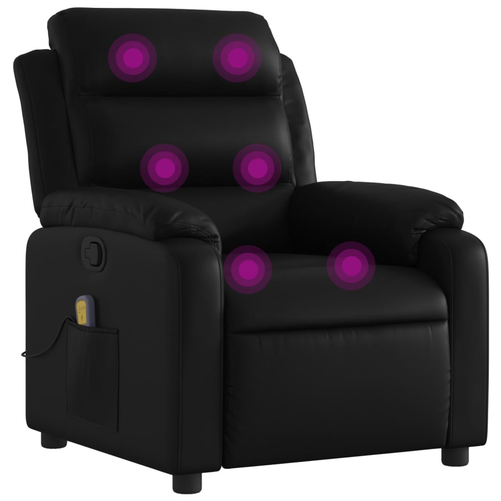 Massage Recliner Chair Adjustable Reclining Armchair Black Faux Leather vidaXL