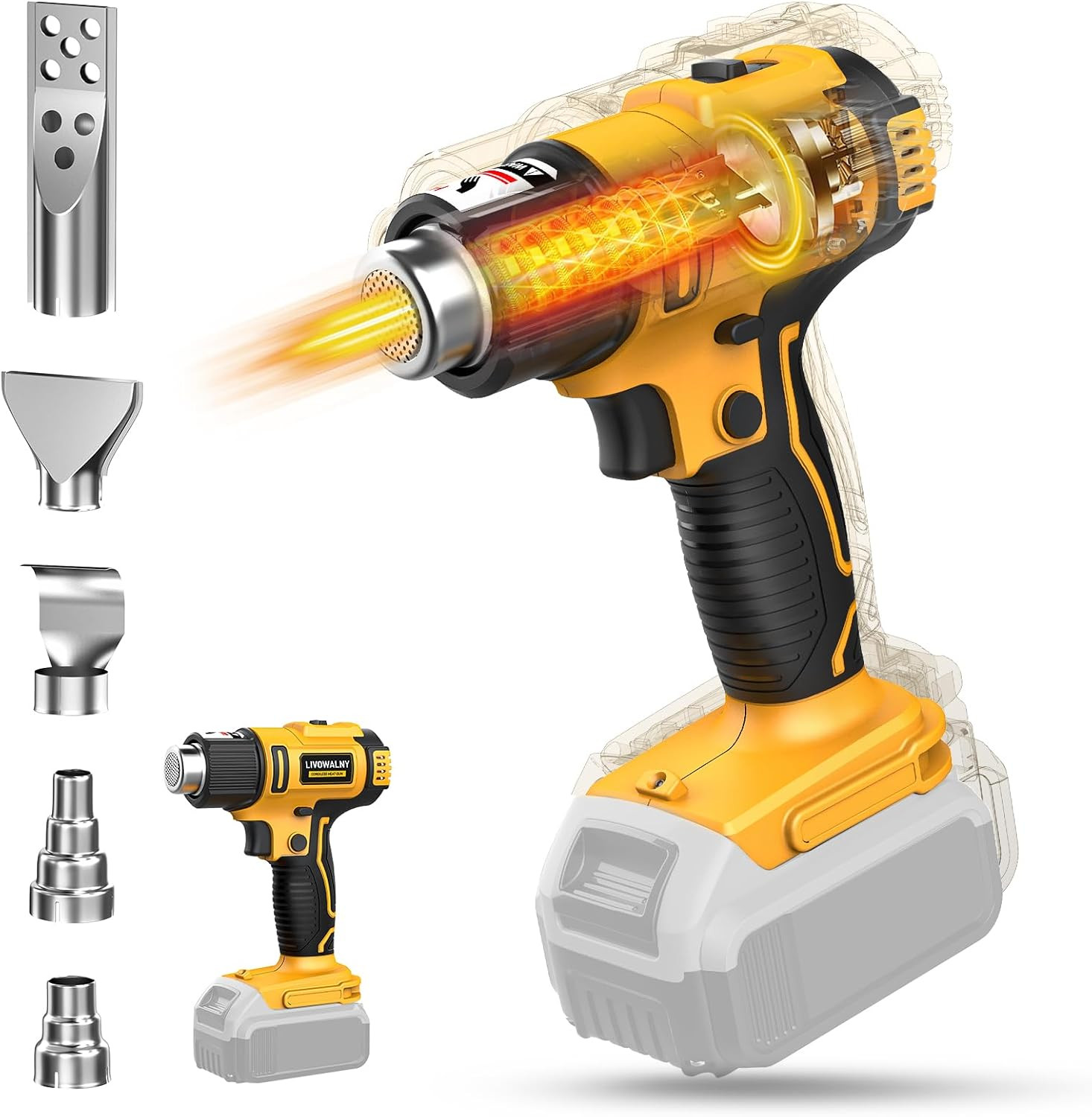 Cordless Heat Gun Compatible with Dewalt 20V Battery (No Battery), 350W Fast Hea