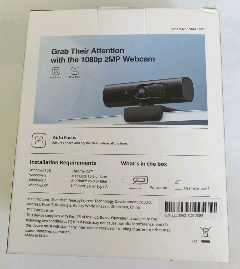 1080P Full HD USB Webcam for PC Desktop 360 Rotation