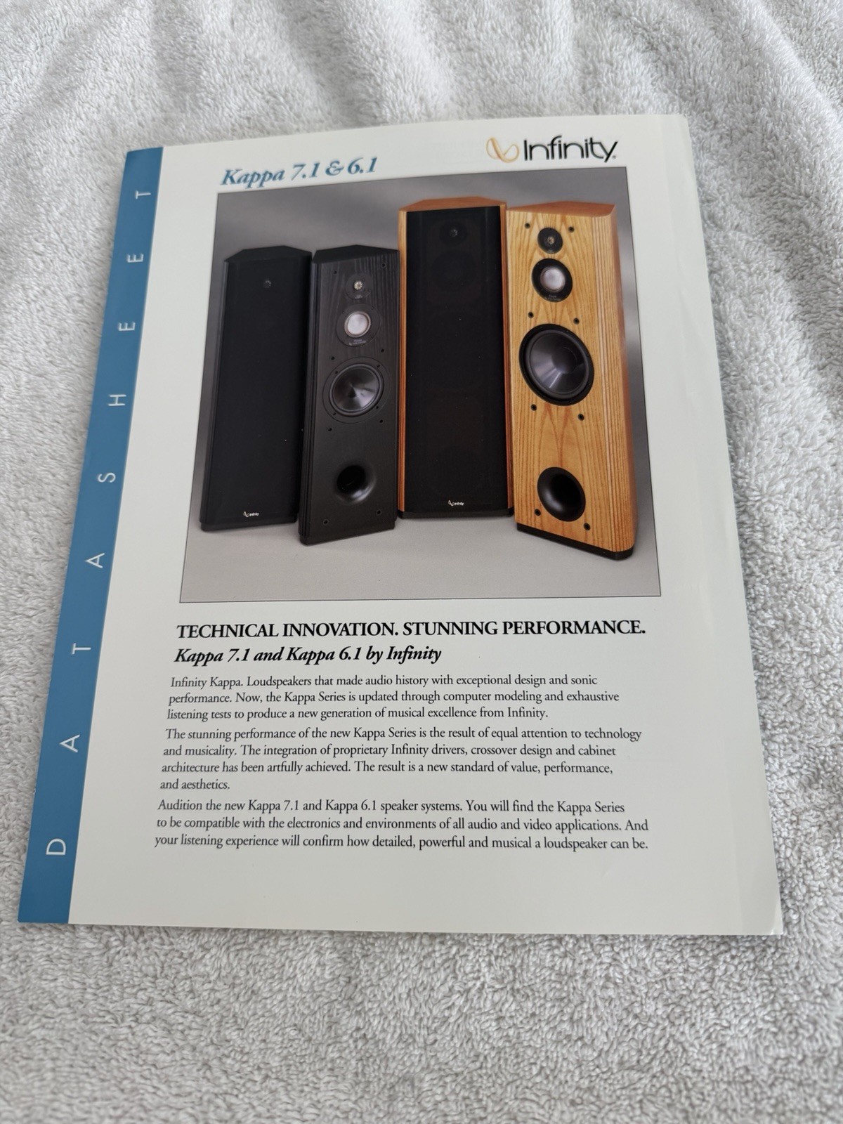 Infinity Kappa 7.1 & 6.1 Loudspeaker Brochure