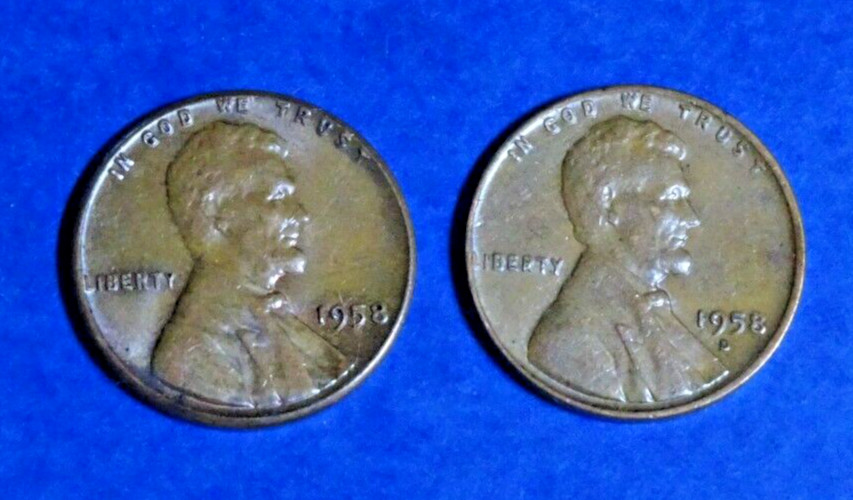 1958 P/D LINCOLN CENTS (FINE+ OR  BETTER!) STOCK PHOTO - RANDOM PICKED