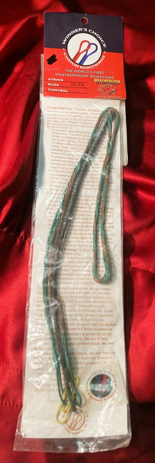 Winners Choice Custom Bowstring/ 20 Strands/ Weatherproof/ 33 3/4" FREE SHIPPING