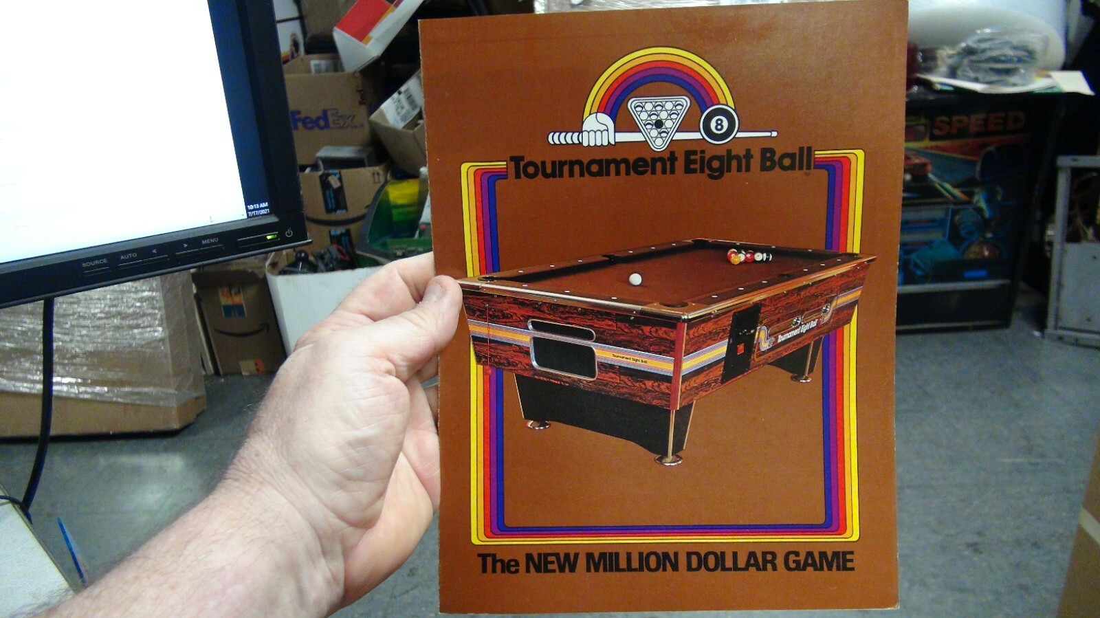 Tournament Eight Ball THE NEW MILLION DOLLAR GAME Pool Table flyer- original