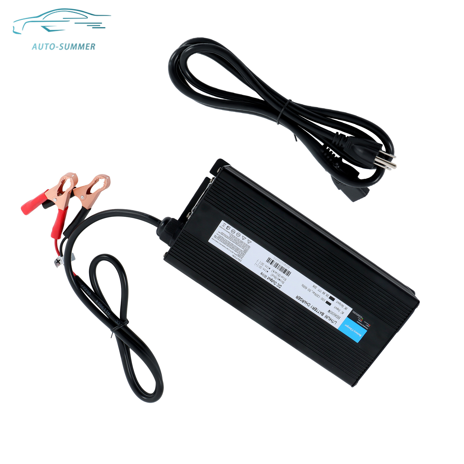 LiFePO4 Lithium Battery Charger 24V 20A For RVs Commercial Vehicles Boat Black