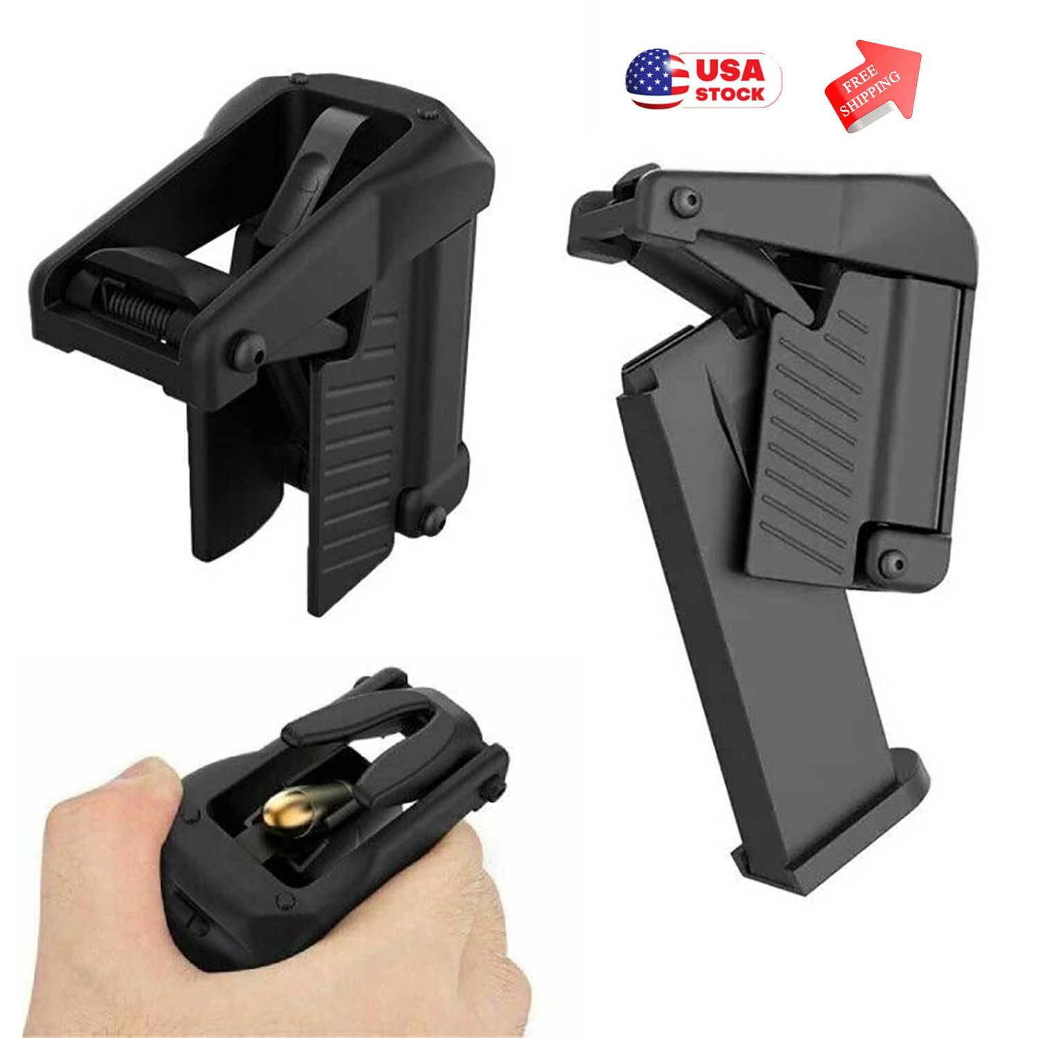 Portable Universal Raptor Pistol Speed Loader for Magazines from .380 9mm-45 ACP