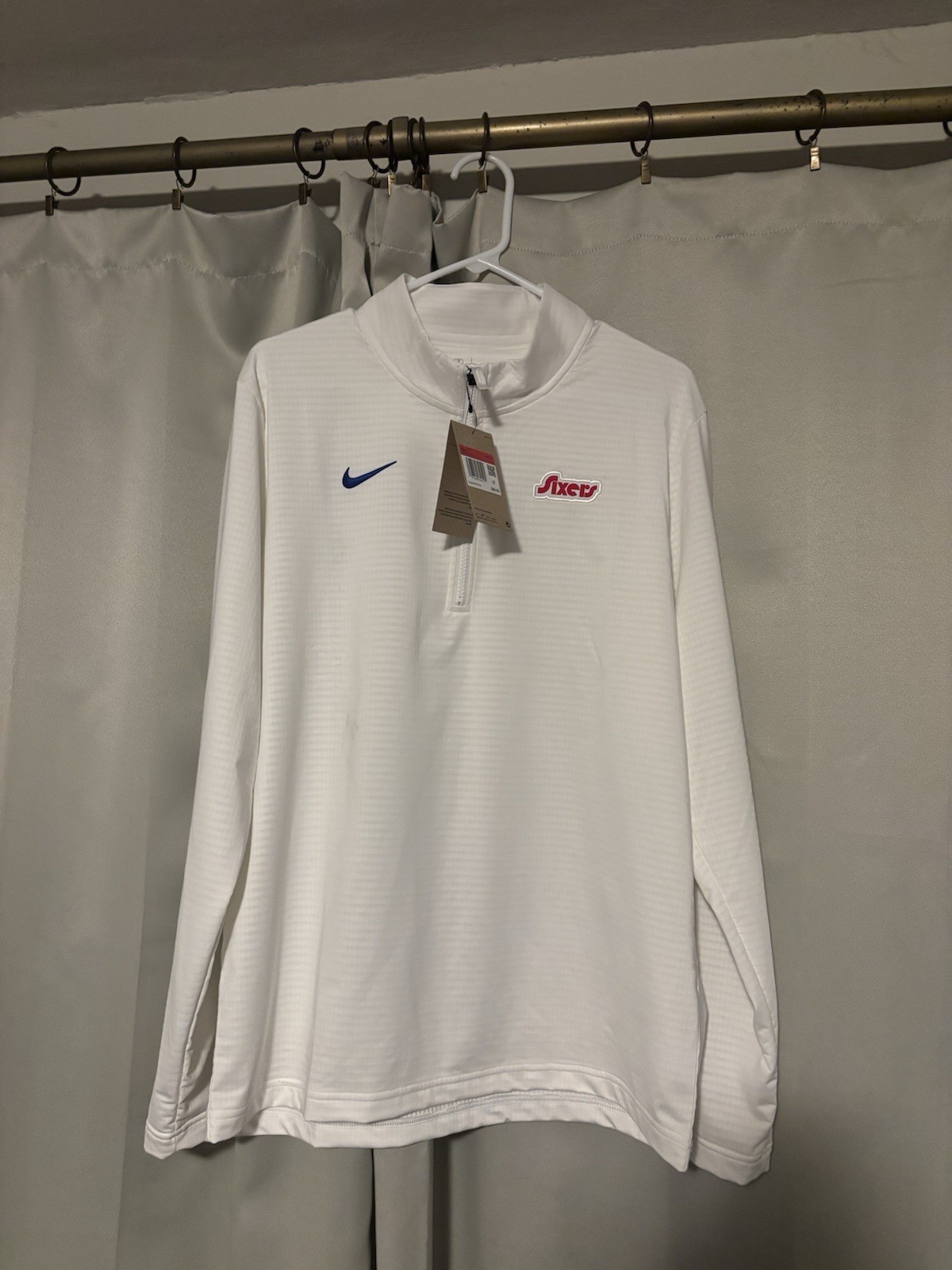 Nike Dri-FIT NBA 1/4-Zip Long Sleeve Top Philadelphia 76ers Men's Large NEW