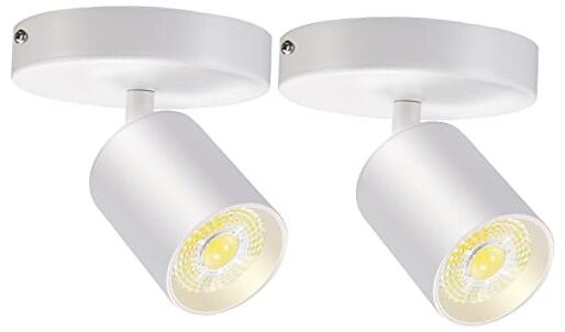 Flush Mount LED Ceiling Spotlight Dimmable Adjustable 2 Pack(3000K) White