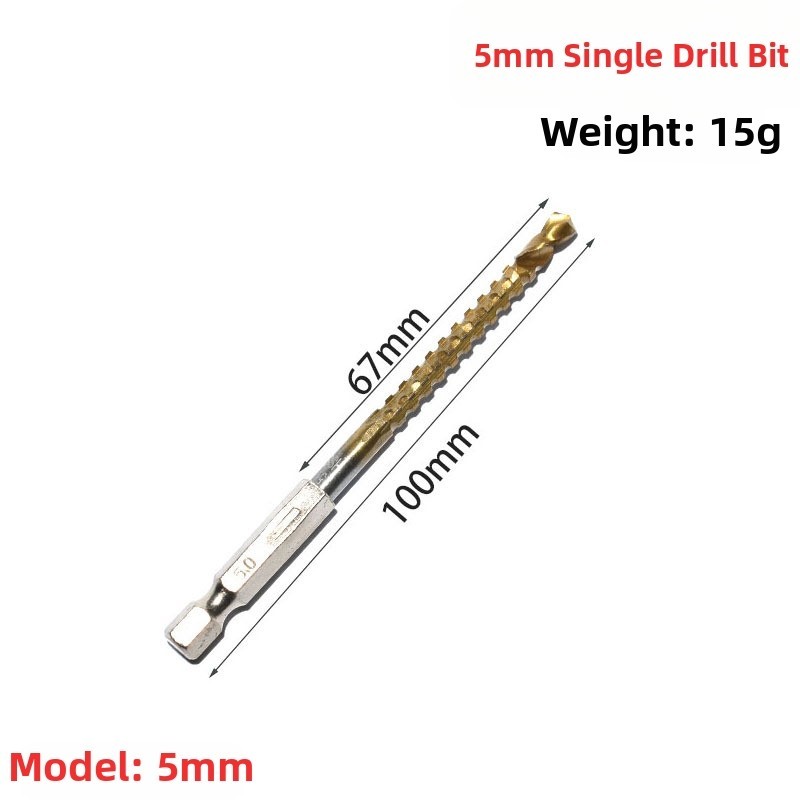 Titanium Coated HSS Drill Bits Set 6 Piece for Accurate and Fast Drilling