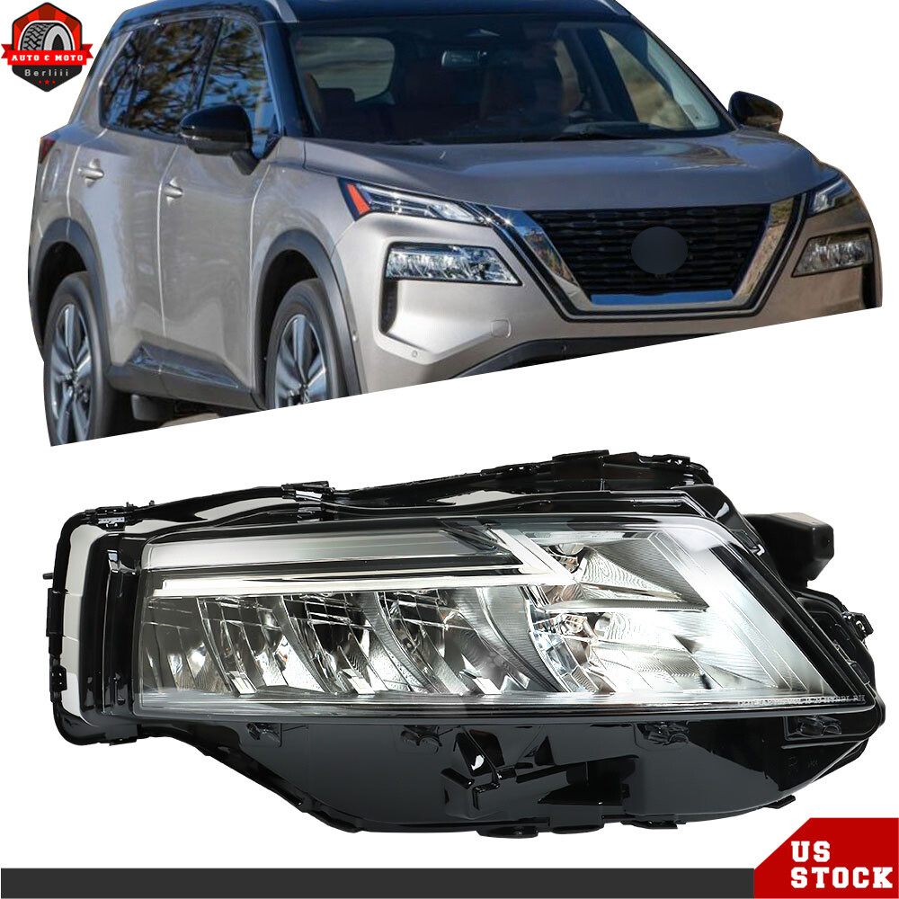LED Headlight For 2021 2022 2023 Nissan Rogue SL|SV Right Side Chrome Housing
