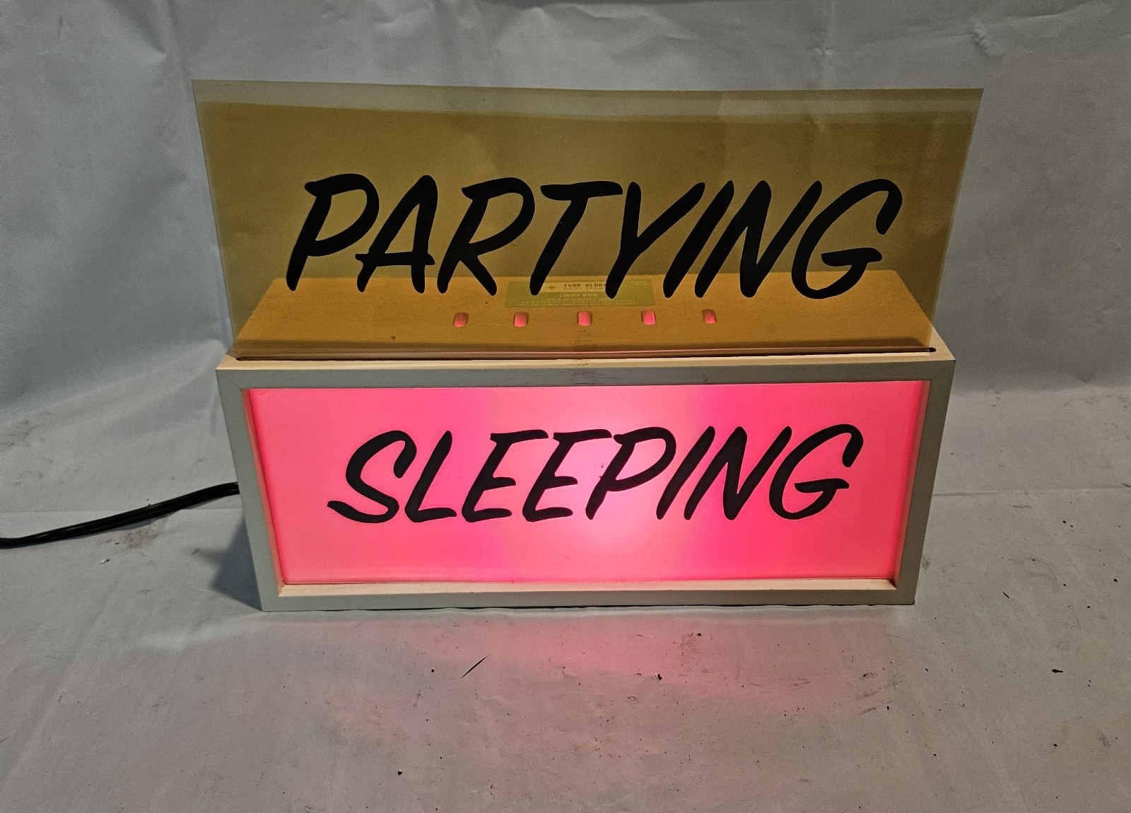 Vintage "Partying/Sleeping" Light Box!